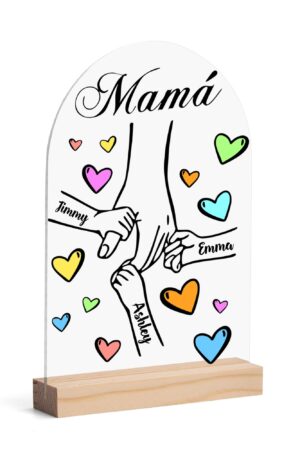 Personalised Lightweight Arch Acrylic Table Sign with Wood Stand