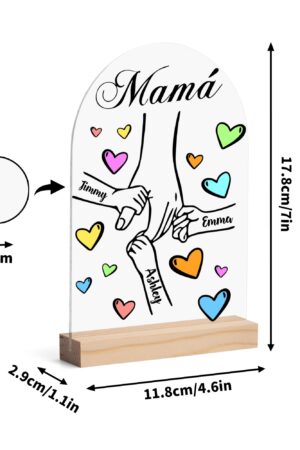 Personalised Lightweight Arch Acrylic Table Sign with Wood Stand
