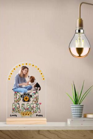 Personalised Lightweight Arch Acrylic Table Sign with Wood Stand