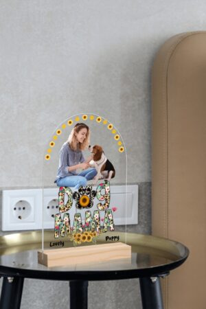 Personalised Lightweight Arch Acrylic Table Sign with Wood Stand