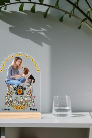 Personalised Lightweight Arch Acrylic Table Sign with Wood Stand