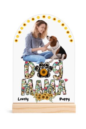 Personalised Lightweight Arch Acrylic Table Sign with Wood Stand