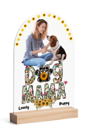 Personalised Lightweight Arch Acrylic Table Sign with Wood Stand