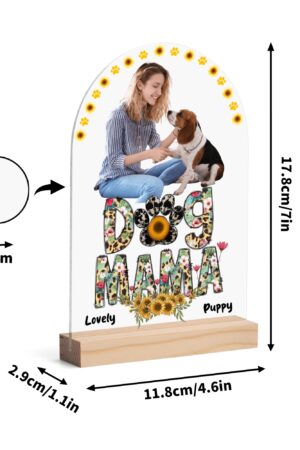 Personalised Lightweight Arch Acrylic Table Sign with Wood Stand