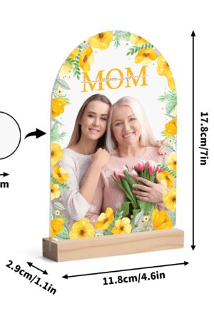 Personalised Lightweight Arch Acrylic Table Sign with Wood Stand