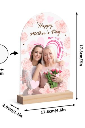 Personalised Lightweight Arch Acrylic Table Sign with Wood Stand