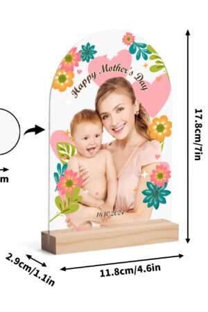 Personalised Lightweight Arch Acrylic Table Sign with Wood Stand