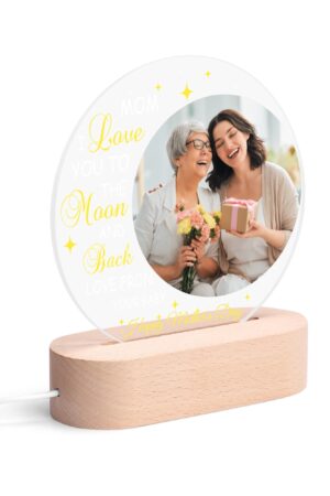 Personalised Name Acrylic Round Lamp Night Light Home Decor