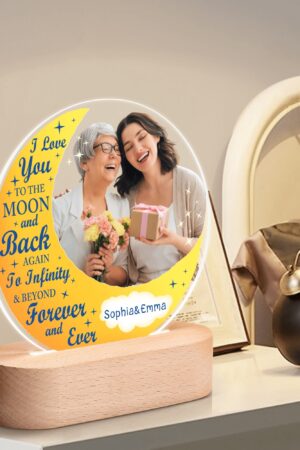 Personalised Name Acrylic Round Lamp Night Light Home Decor