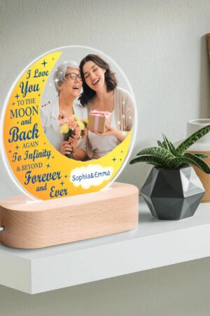 Personalised Name Acrylic Round Lamp Night Light Home Decor