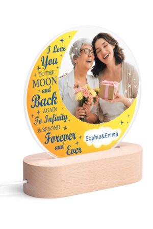 Personalised Name Acrylic Round Lamp Night Light Home Decor