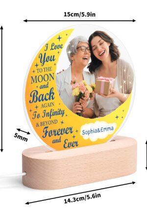 Personalised Name Acrylic Round Lamp Night Light Home Decor