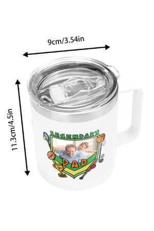 Custom 12oz Stainless Steel Coffee Mug Coffee Cup with Lid and Handle