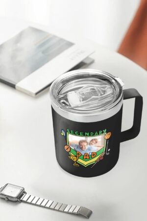 Custom 12oz Stainless Steel Coffee Mug Coffee Cup with Lid and Handle