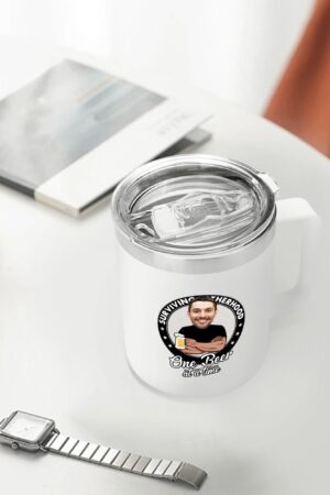 Custom 12oz Stainless Steel Coffee Mug Coffee Cup with Lid and Handle