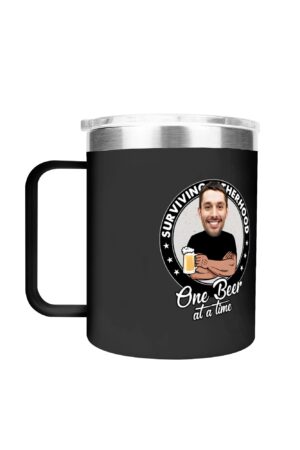 Custom 12oz Stainless Steel Coffee Mug Coffee Cup with Lid and Handle