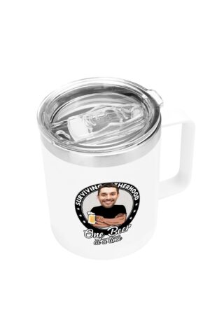 Custom 12oz Stainless Steel Coffee Mug Coffee Cup with Lid and Handle