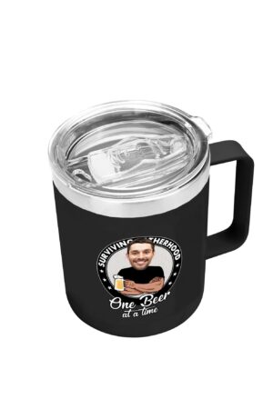 Custom 12oz Stainless Steel Coffee Mug Coffee Cup with Lid and Handle