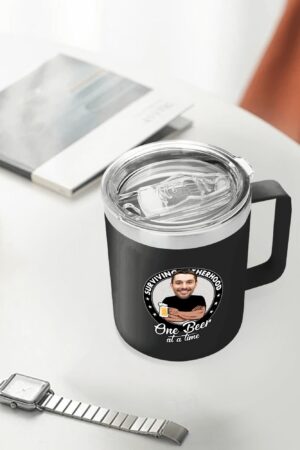 Custom 12oz Stainless Steel Coffee Mug Coffee Cup with Lid and Handle