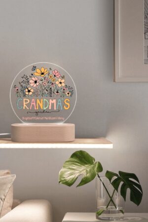Personalised Name Acrylic Round Lamp Night Light Home Decor