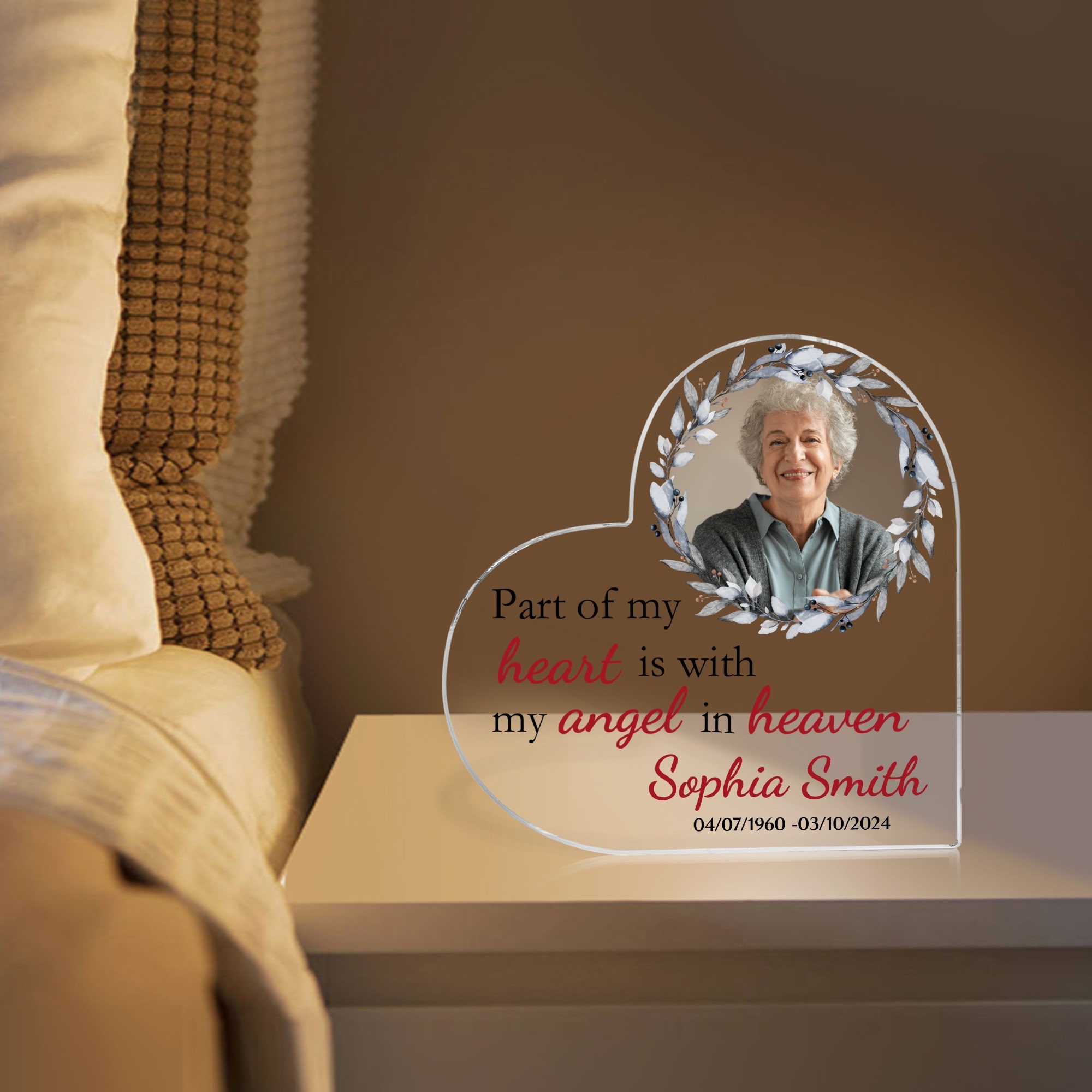 Heart Shaped Christmas Acrylic Keepsake Ornament Personalized Gift - Image 2