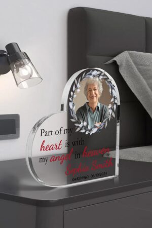 Heart Shaped Christmas Acrylic Keepsake Ornament Personalized Gift