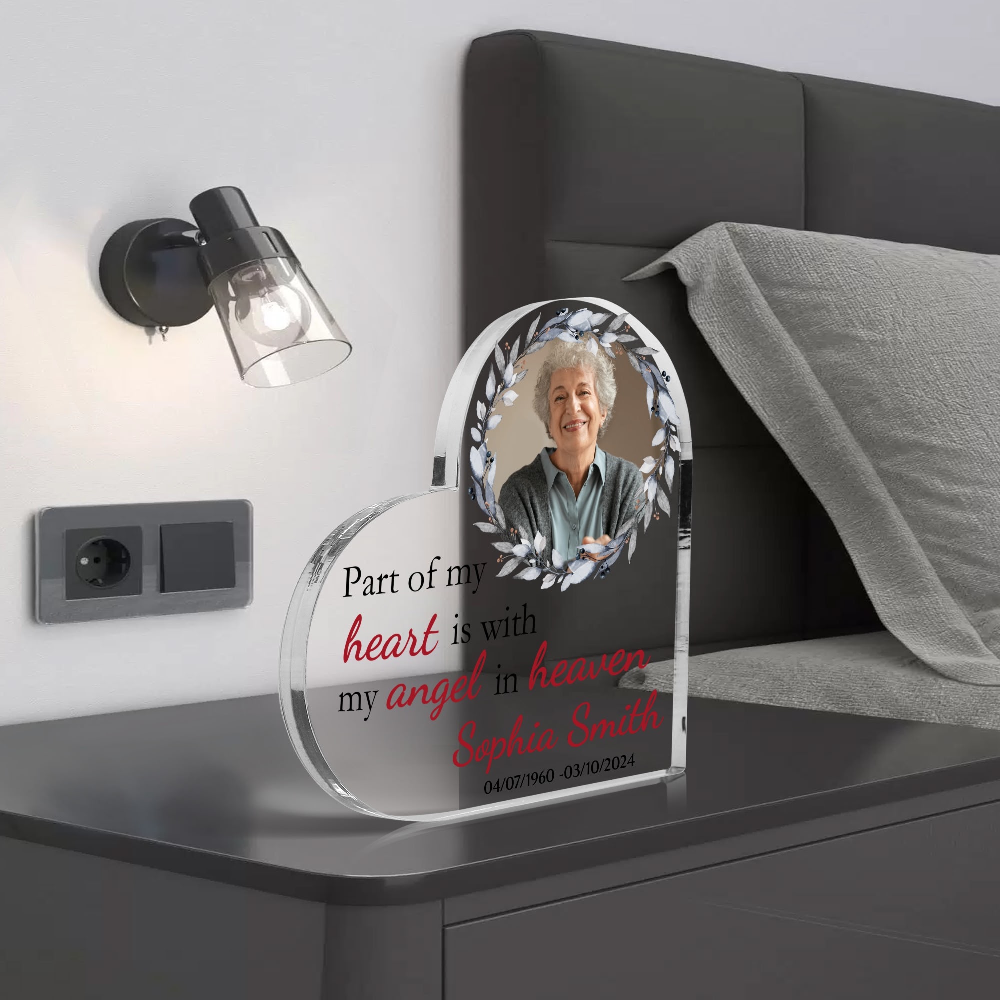 Heart Shaped Christmas Acrylic Keepsake Ornament Personalized Gift - Image 3