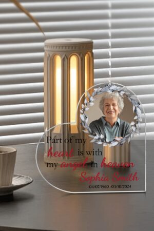 Heart Shaped Christmas Acrylic Keepsake Ornament Personalized Gift