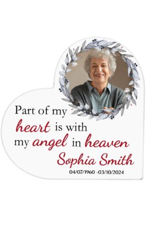 Heart Shaped Christmas Acrylic Keepsake Ornament Personalized Gift