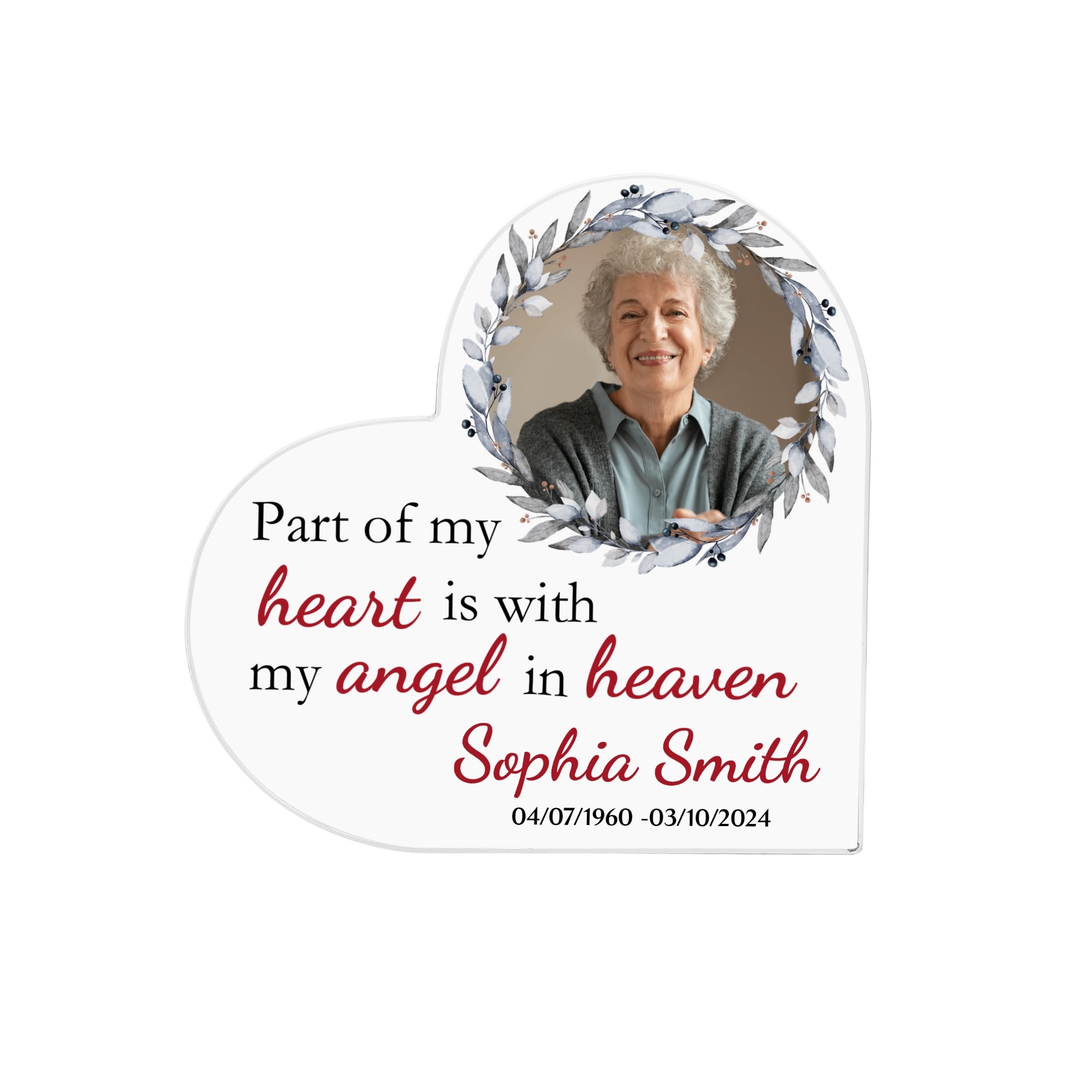 Heart Shaped Christmas Acrylic Keepsake Ornament Personalized Gift - Image 6