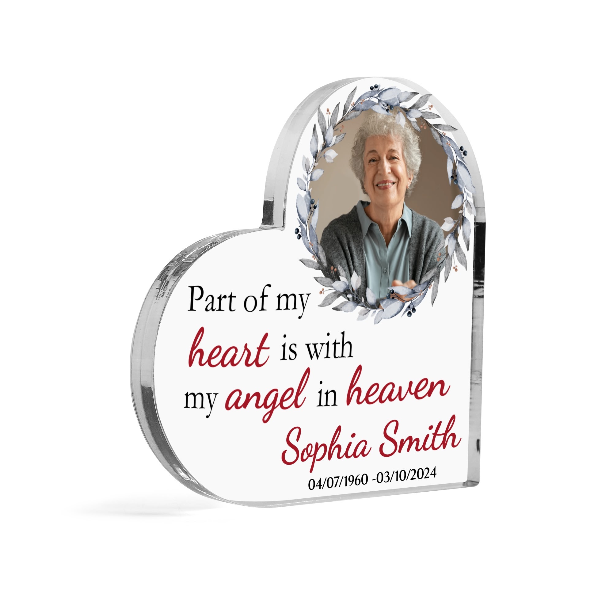 Heart Shaped Christmas Acrylic Keepsake Ornament Personalized Gift - Image 7