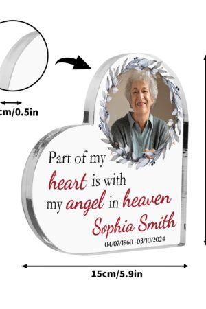 Heart Shaped Christmas Acrylic Keepsake Ornament Personalized Gift