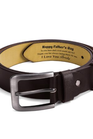 Engraved Leather Brown Belt Funny Personalized Gift For Husband Boyfriend