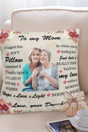 Personalized Peach Velvet Pillow Case Square Cushion Cover