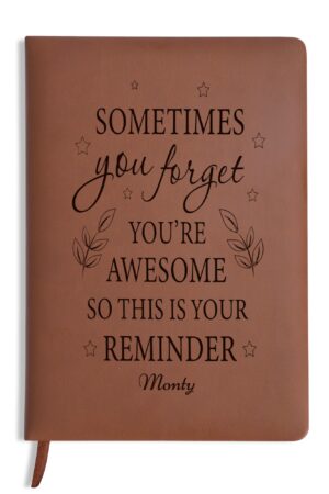 Engraved Brown Notebook Custom Journals Diary Gift for Friends Family