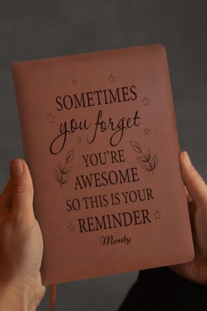 Engraved Brown Notebook Custom Journals Diary Gift for Friends Family