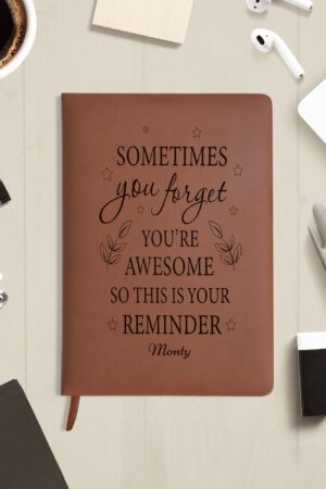 Engraved Brown Notebook Custom Journals Diary Gift for Friends Family