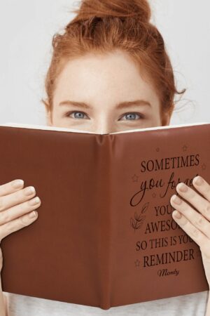 Engraved Brown Notebook Custom Journals Diary Gift for Friends Family