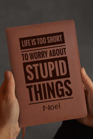 Engraved Brown Notebook Custom Journals Diary Gift for Friends Family