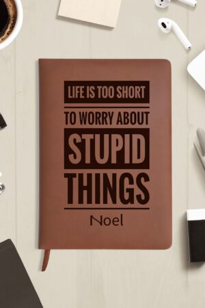 Engraved Brown Notebook Custom Journals Diary Gift for Friends Family