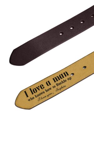 Engraved Leather Brown Belt Funny Personalized Gift For Husband Boyfriend
