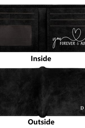 Two Sides Printing Leather Mens Thin Wallet for Dad for Him