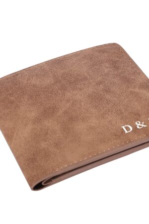 Two Sides Printing Leather Mens Thin Wallet for Dad for Him