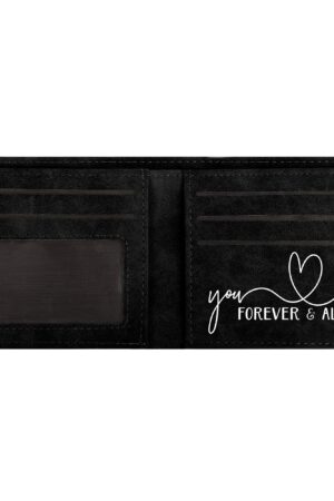 Two Sides Printing Leather Mens Thin Wallet for Dad for Him