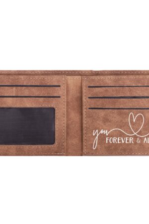 Two Sides Printing Leather Mens Thin Wallet for Dad for Him