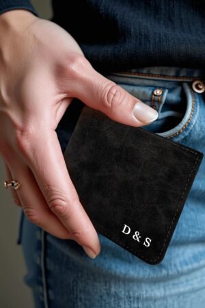 Two Sides Printing Leather Mens Thin Wallet for Dad for Him