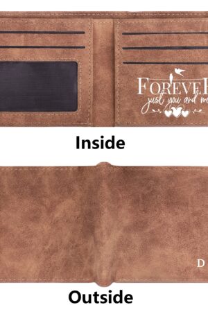 Two Sides Printing Leather Mens Thin Wallet for Dad for Him