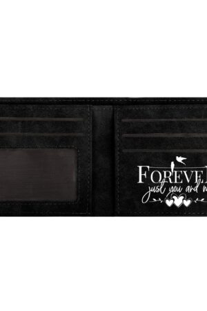 Two Sides Printing Leather Mens Thin Wallet for Dad for Him