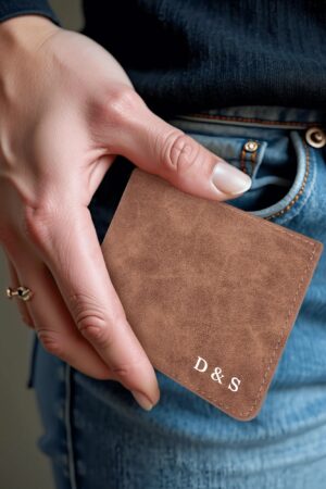 Two Sides Printing Leather Mens Thin Wallet for Dad for Him