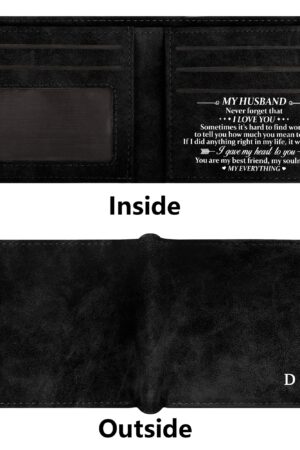 Two Sides Printing Leather Mens Thin Wallet for Dad for Him